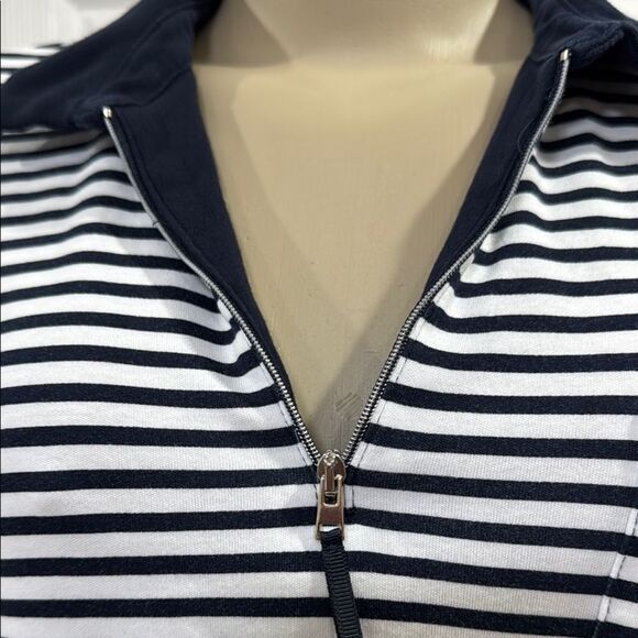 RABE STREET CAFE STRIPE POLO SHIRT.  MARINE. - Picture 7 of 11